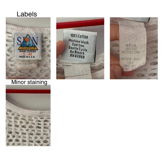 80s vintage white mesh Florida retro graphic unisex cotton tank top made in USA - Picture 9 of 9